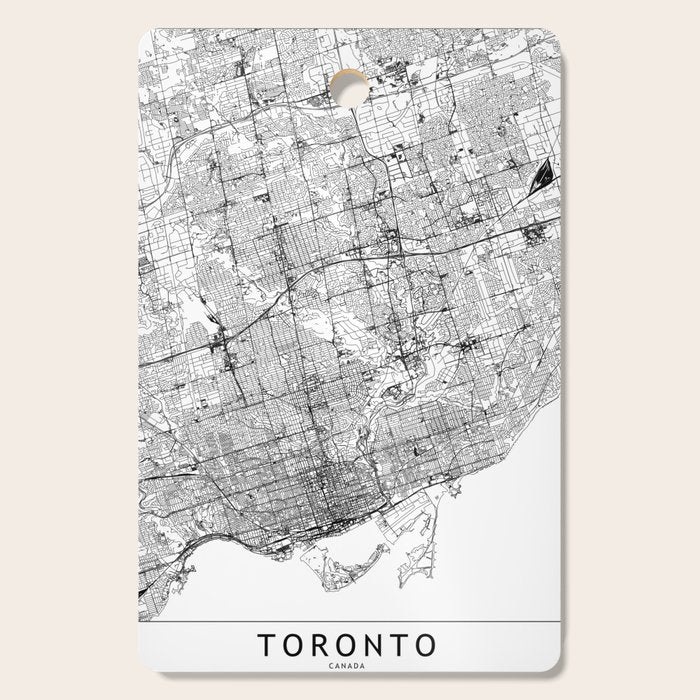 Toronto White Map Cutting Board Gallery Image 1