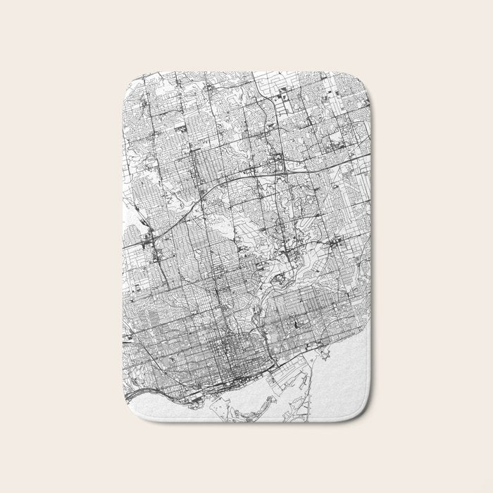 Toronto White Map Bath Mat Gallery Image 1
