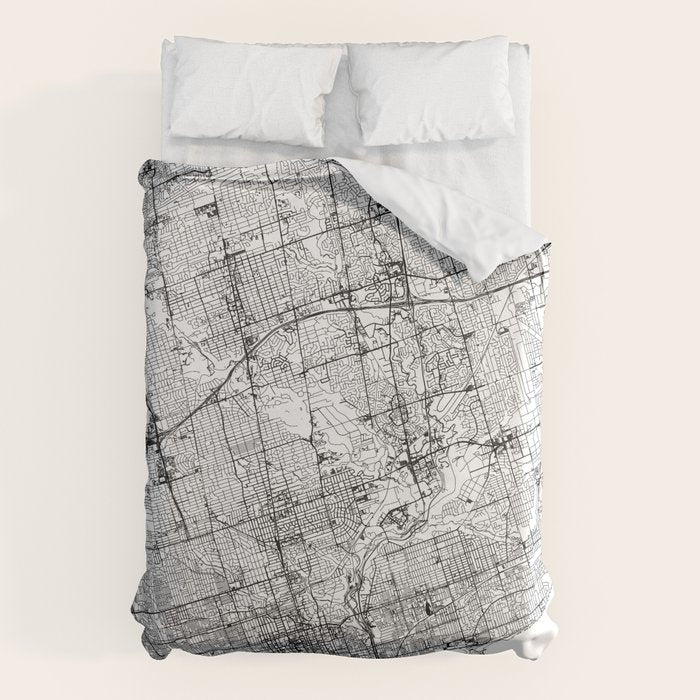 Toronto White Map Duvet Cover Gallery Image 6