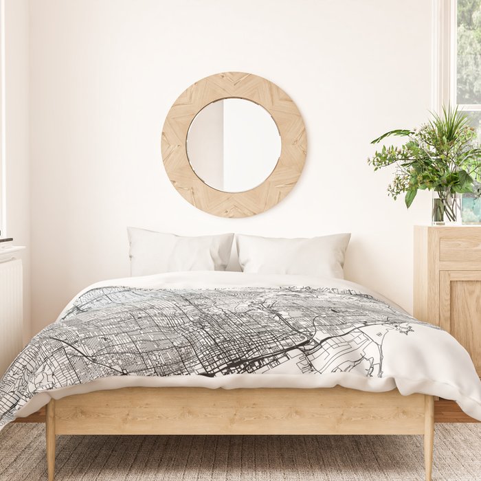 Toronto White Map Duvet Cover Gallery Image 3