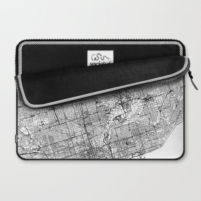 Toronto White Map Laptop Sleeve Gallery Image 2