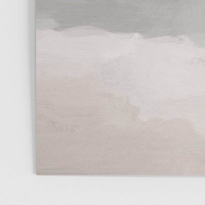 Dune Hill - Gray Clouds Beige Sandy Beach Coastal Abstract Nature Painting Art Print Wall Decor  Poster Gallery Image 3