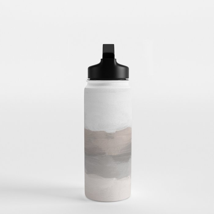 Dune Hill - Gray Clouds Beige Sandy Beach Coastal Abstract Nature Painting Art Print Wall Decor  Water Bottle Gallery Image 3