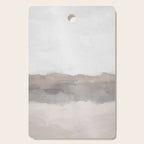 Dune Hill - Gray Clouds Beige Sandy Beach Coastal Abstract Nature Painting Art Print Wall Decor  Cutting Board Gallery Image 1