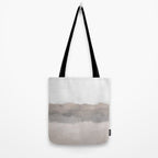Dune Hill - Gray Clouds Beige Sandy Beach Coastal Abstract Nature Painting Art Print Wall Decor  Tote Bag Gallery Image 2