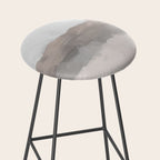 Dune Hill - Gray Clouds Beige Sandy Beach Coastal Abstract Nature Painting Art Print Wall Decor  Stool Gallery Image 2