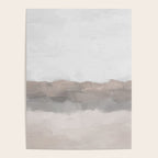 Dune Hill - Gray Clouds Beige Sandy Beach Coastal Abstract Nature Painting Art Print Wall Decor  Poster Gallery Image 4