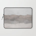 Dune Hill - Gray Clouds Beige Sandy Beach Coastal Abstract Nature Painting Art Print Wall Decor  Laptop Sleeve Gallery Image 1