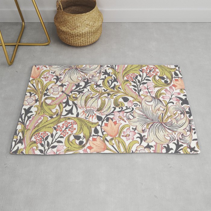 William Morris Strawberry Thief Pastel Pink Rug Gallery Image 1