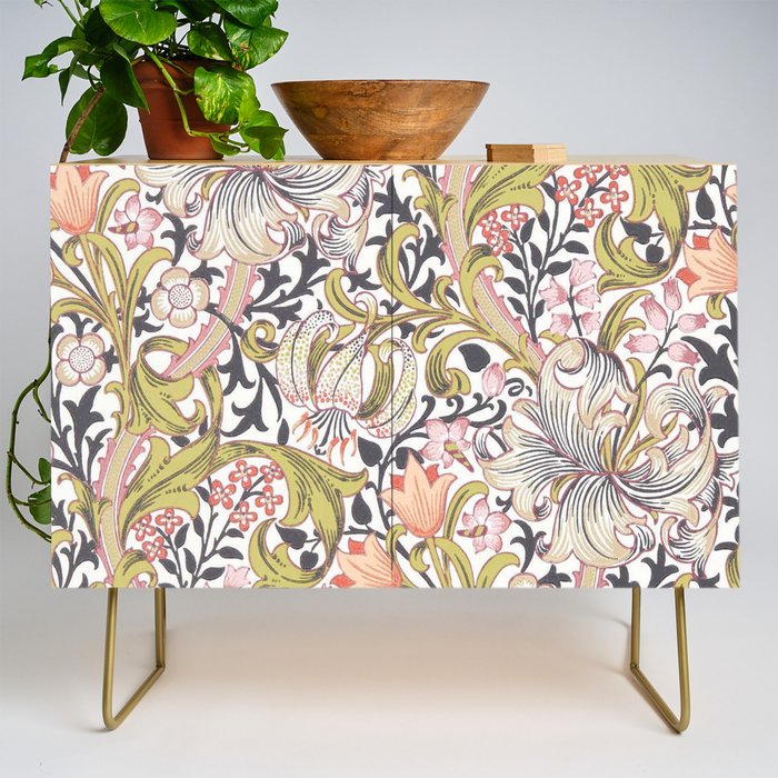 William Morris Strawberry Thief Pastel Pink Credenza Gallery Image 1