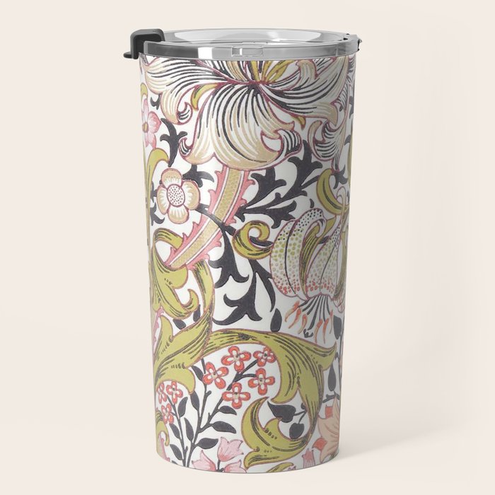 William Morris Strawberry Thief Pastel Pink Travel Mug Gallery Image 3