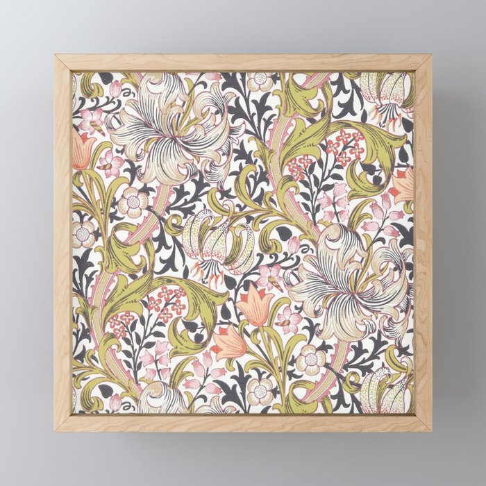 William Morris Strawberry Thief Pastel Pink Mini Art Print Gallery Image 1