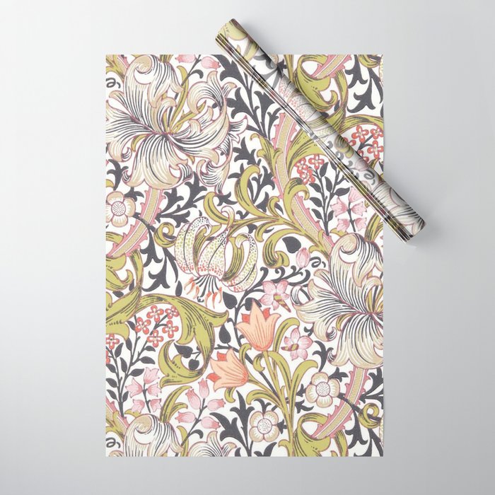 William Morris Strawberry Thief Pastel Pink Wrapping Paper Gallery Image 1
