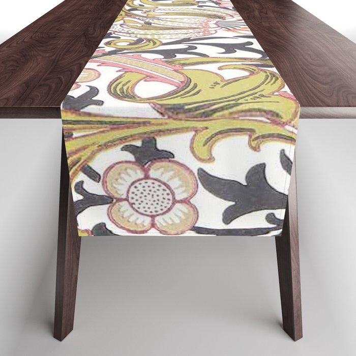 William Morris Strawberry Thief Pastel Pink Table Runner Gallery Image 1