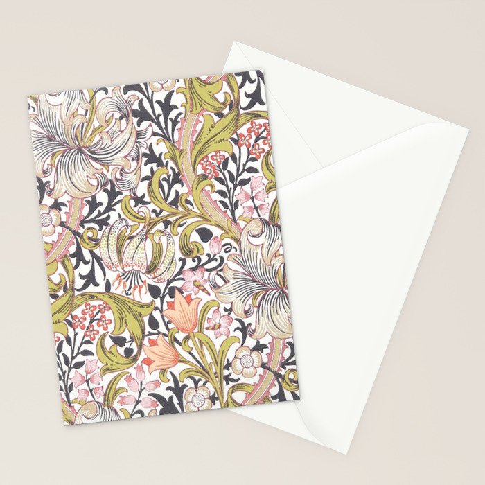 William Morris Strawberry Thief Pastel Pink Stationery Card Gallery Image 2