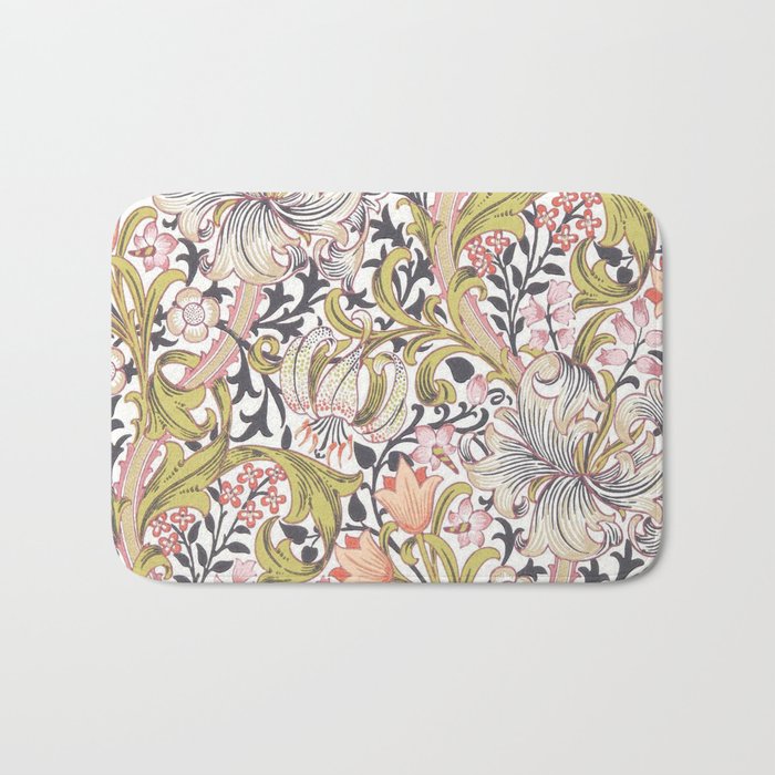 William Morris Strawberry Thief Pastel Pink Bath Mat Gallery Image 1