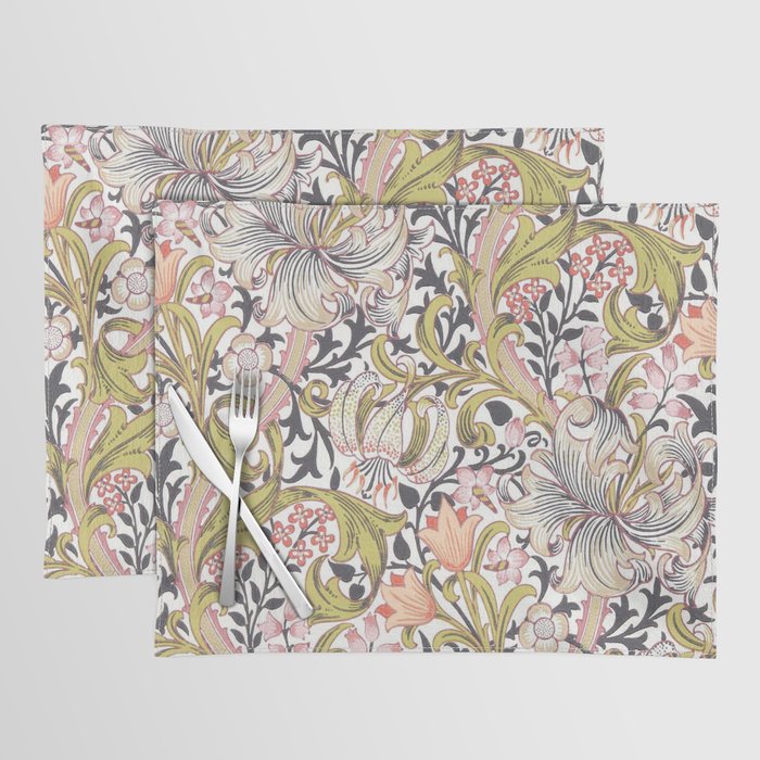 William Morris Strawberry Thief Pastel Pink Placemat Gallery Image 1