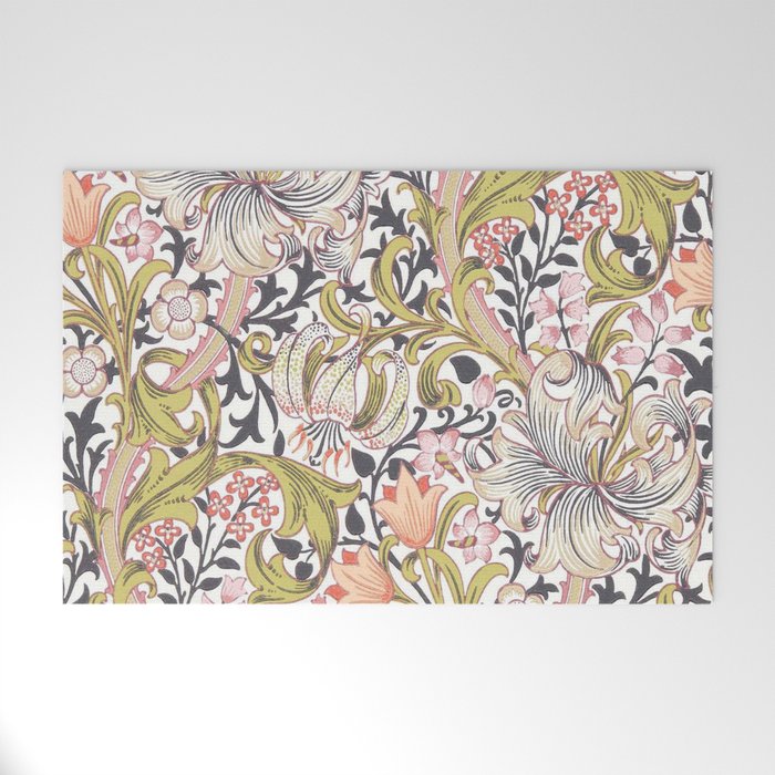 William Morris Strawberry Thief Pastel Pink Welcome Mat Gallery Image 1