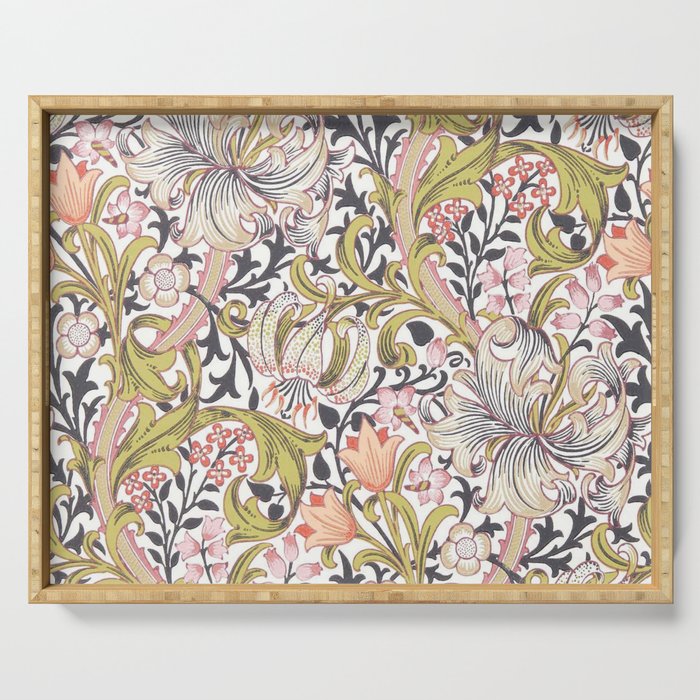 William Morris Strawberry Thief Pastel Pink Serving Tray Gallery Image 1