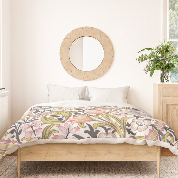 William Morris Strawberry Thief Pastel Pink Duvet Cover Gallery Image 3