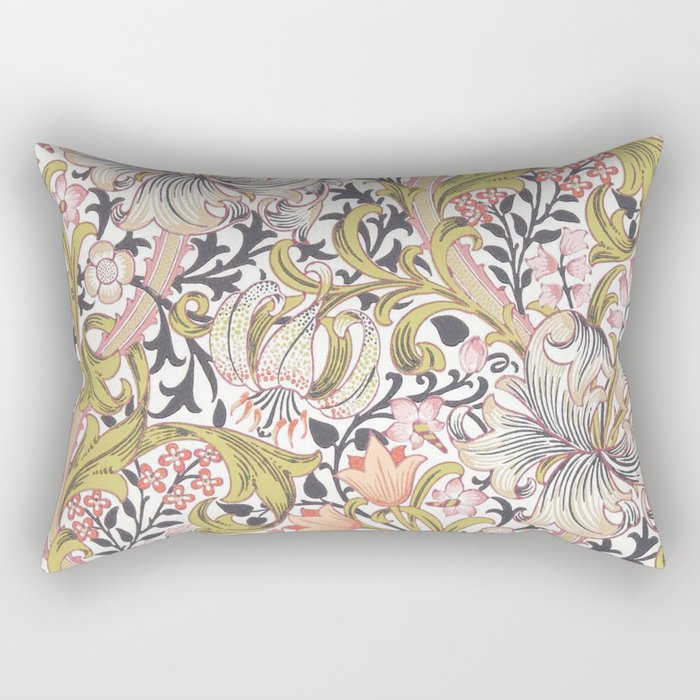 William Morris Strawberry Thief Pastel Pink Rectangular Pillow Gallery Image 2