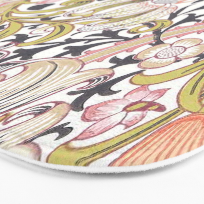 William Morris Strawberry Thief Pastel Pink Bath Mat Gallery Image 3