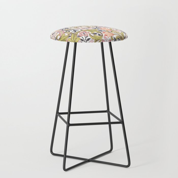 William Morris Strawberry Thief Pastel Pink Stool Gallery Image 1