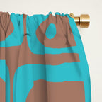 Mid Century Modern Piquet Vivid Pattern Inspired by PANTONE 17 1230 Color of the Year Mocha Mousse Window Curtain Gallery Image 2