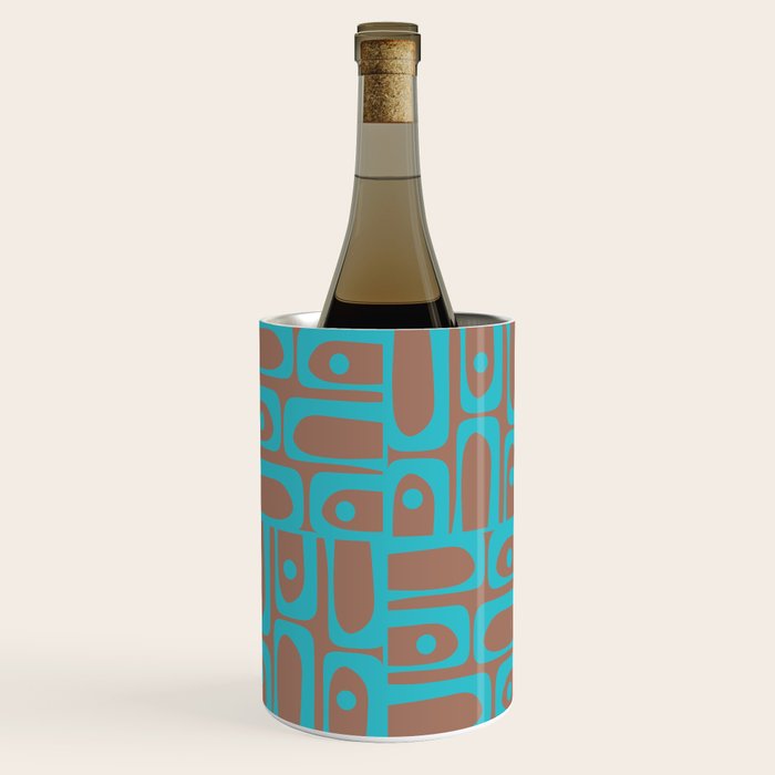 Mid Century Modern Piquet Vivid Pattern Inspired by PANTONE 17 1230 Color of the Year Mocha Mousse Wine Chiller Gallery Image 1