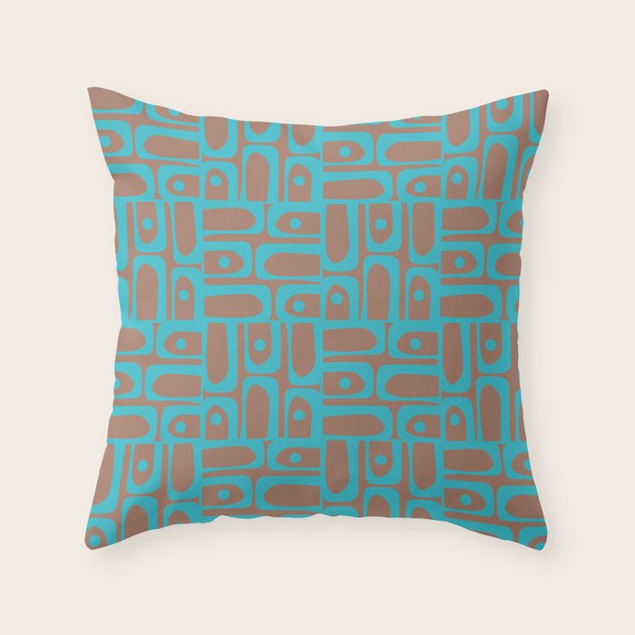 Mid Century Modern Piquet Vivid Pattern Inspired by PANTONE 17 1230 Color of the Year Mocha Mousse Throw Pillow Gallery Image 6