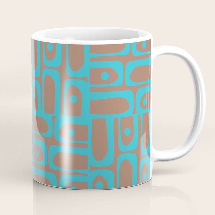 Mid Century Modern Piquet Vivid Pattern Inspired by PANTONE 17 1230 Color of the Year Mocha Mousse Coffee Mug Gallery Image 1
