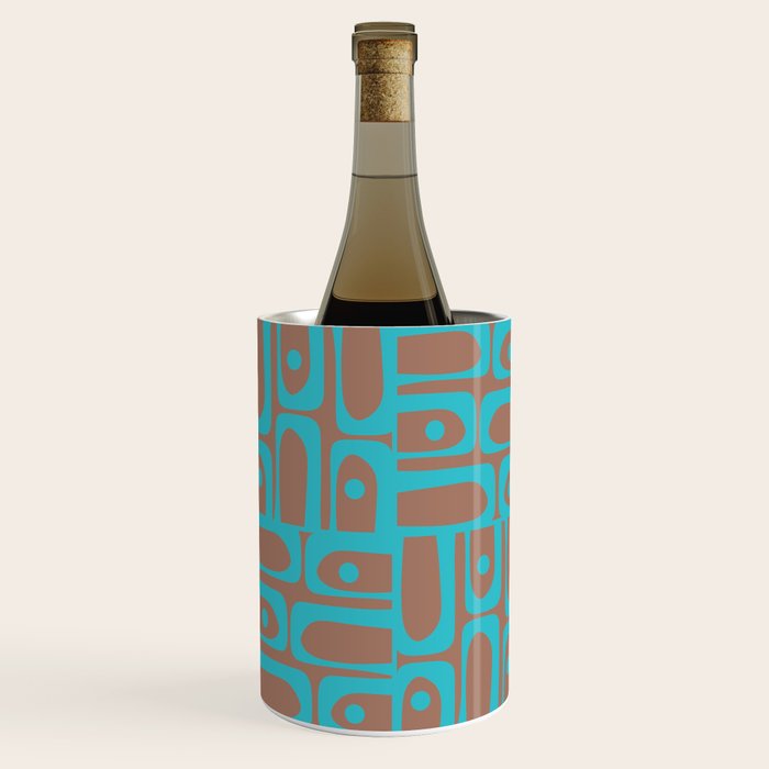 Mid Century Modern Piquet Vivid Pattern Inspired by PANTONE 17 1230 Color of the Year Mocha Mousse Wine Chiller Gallery Image 3