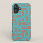 Mid Century Modern Piquet Vivid Pattern Inspired by PANTONE 17 1230 Color of the Year Mocha Mousse iPhone Case Gallery Image 1