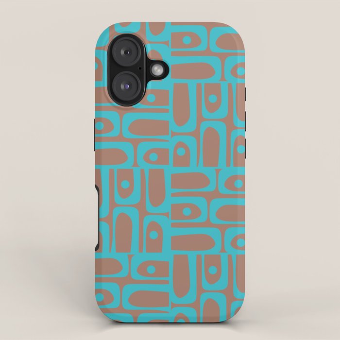 Mid Century Modern Piquet Vivid Pattern Inspired by PANTONE 17 1230 Color of the Year Mocha Mousse iPhone Case Gallery Image 1