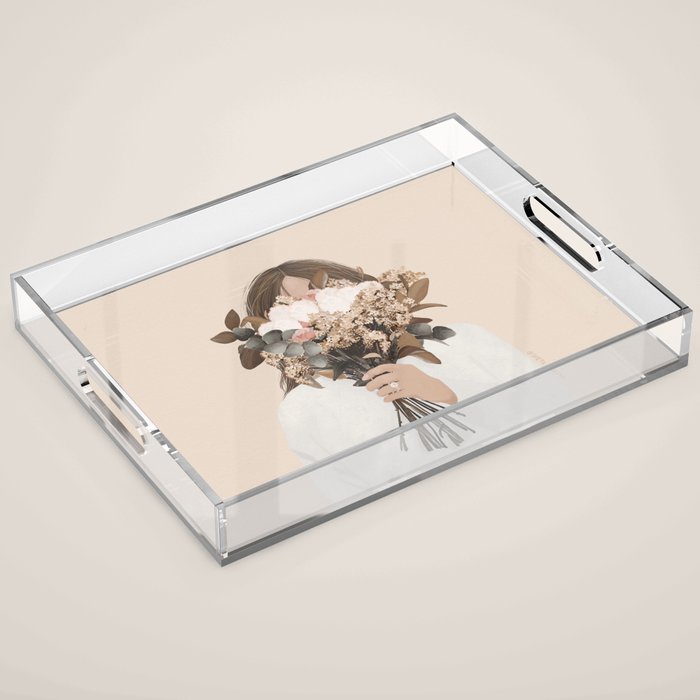 Audrielle Cream Acrylic Tray Gallery Image 1
