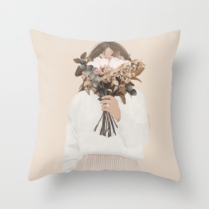 Audrielle Cream Throw Pillow Gallery Image 6