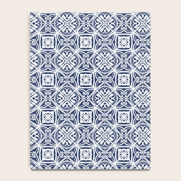 Blue tile brushstroke pattern Notebook Gallery Image 4