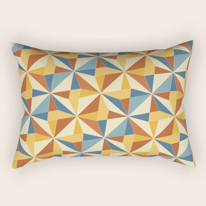 Kaleidoscope Tile Pattern IV Bright Vibrant Summer Rectangular Pillow Gallery Image 1