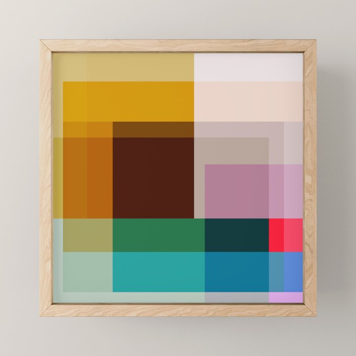 Modern Multicolor Geometric Abstract Art with Overlapping Shapes Mini Art Print Gallery Image 1