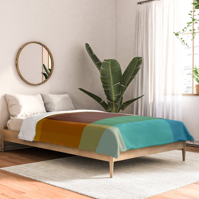 Modern Multicolor Geometric Abstract Art with Overlapping Shapes Comforter Gallery Image 2