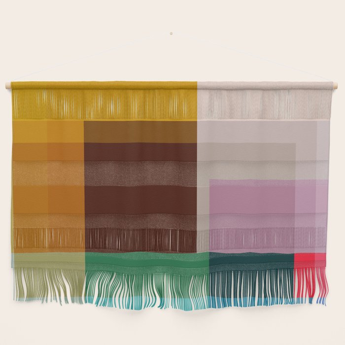 Modern Multicolor Geometric Abstract Art with Overlapping Shapes Wall Hanging Gallery Image 1