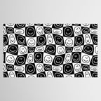 Black and white happy face checkered pattern Tablecloth Gallery Image 2