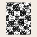 Black and white happy face checkered pattern Notebook Gallery Image 4
