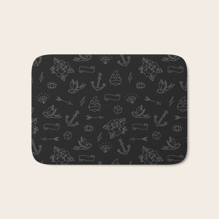Minimalist Tattoos Bath Mat Gallery Image 1