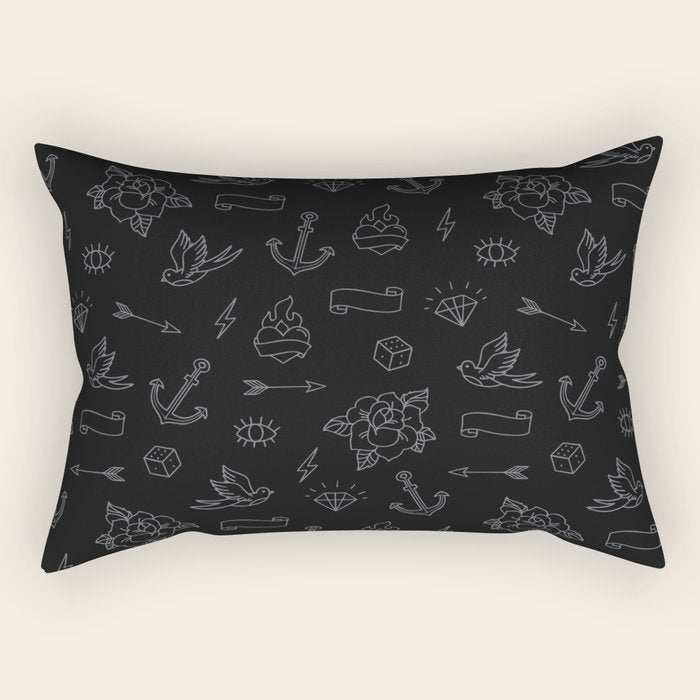Minimalist Tattoos Rectangular Pillow Gallery Image 2