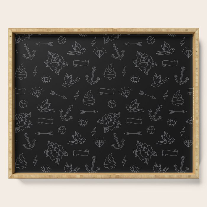 Minimalist Tattoos Serving Tray Gallery Image 1