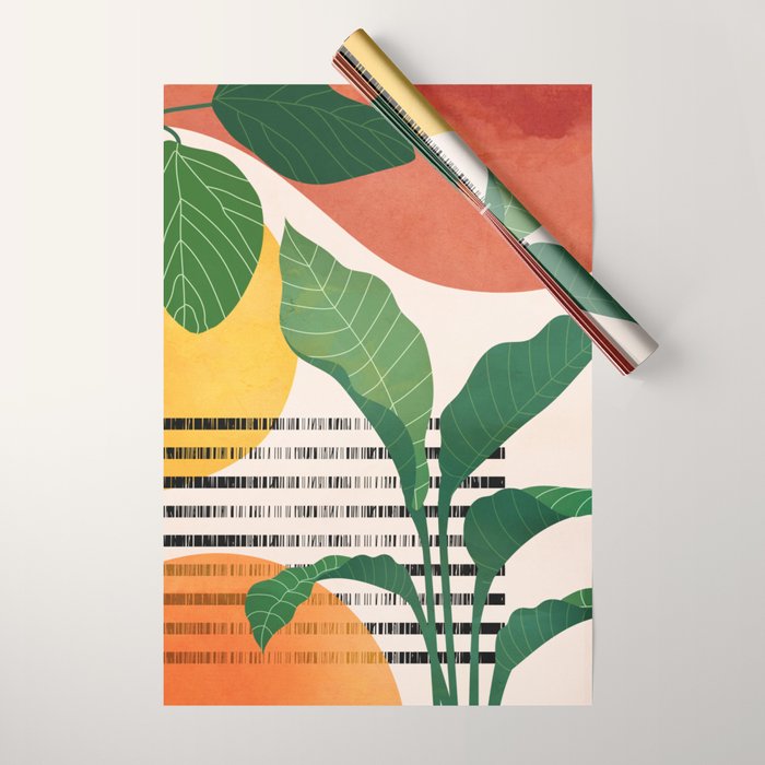 Tropical Garden Leaves 03 Wrapping Paper Gallery Image 1