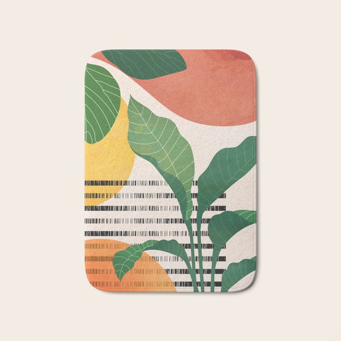 Tropical Garden Leaves 03 Bath Mat Gallery Image 1