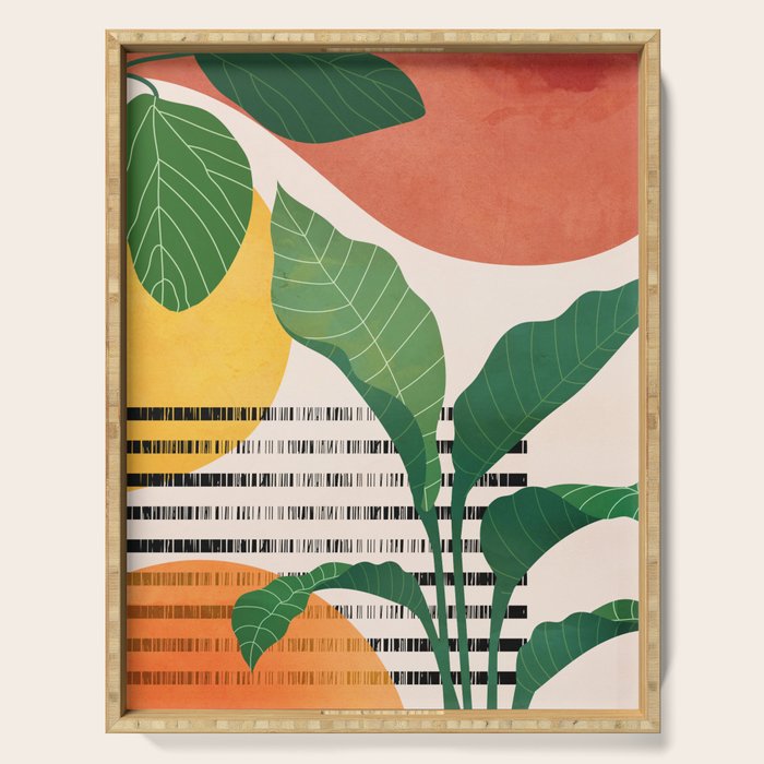 Tropical Garden Leaves 03 Serving Tray Gallery Image 1