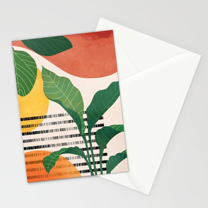 Tropical Garden Leaves 03 Stationery Card Gallery Image 2